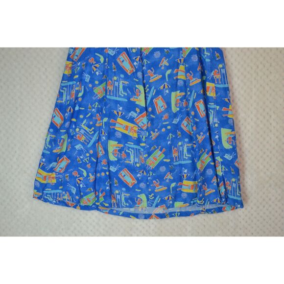 Big Hed Designs Women's Medium Blue Spaghetti Strap Knee Length Dress - Picture 7 of 12